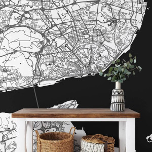 Tapeta na ścianę - mapa lizbona , rodzaj - tapeta flizelinowa laminowana