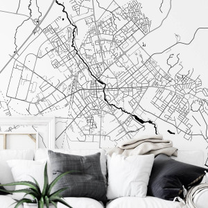 Tapeta na ścianę - mapa koszalin , rodzaj - próbka tapety 50x50cm