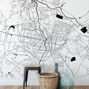 Tapeta na ścianę - mapa rybnik , rodzaj - tapeta winylowa strukturalna