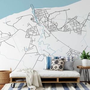 Tapeta na ścianę - mapa ustka , rodzaj - próbka tapety 50x50cm