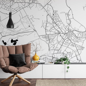 Tapeta na ścianę - mapa jaworzno , rodzaj - próbka tapety 50x50cm