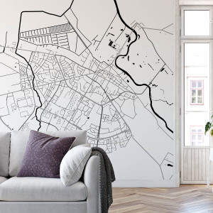 Tapeta na ścianę - mapa łomża , rodzaj - tapeta winylowa strukturalna
