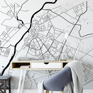 Tapeta na ścianę - mapa ostrołęka , rodzaj - próbka tapety 50x50cm