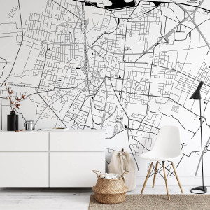 Tapeta na ścianę - mapa ostrów wielkopolski , rodzaj - próbka tapety 50x50cm