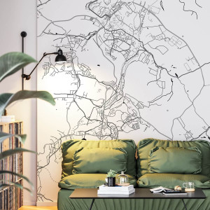 Tapeta na ścianę - mapa wałbrzych , rodzaj - tapeta flizelinowa