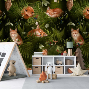 Tapeta dla dzieci - foxmania , rodzaj - tapeta winylowa strukturalna