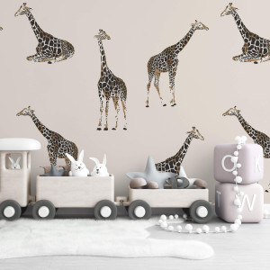 Tapeta dla dzieci - giraffe world , rodzaj - próbka tapety 50x50cm