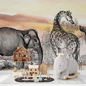 Tapeta dla dzieci - warmy safari , rodzaj - próbka tapety 50x50cm