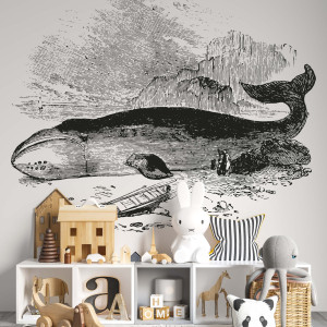Tapeta dla dzieci - whale rest , rodzaj - tapeta flizelinowa laminowana