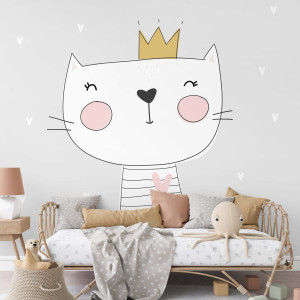 Tapeta dla dzieci - kitty heart , rodzaj - tapeta flizelinowa