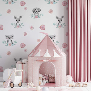 Tapeta dla dzieci - friendship pink , rodzaj - tapeta flizelinowa