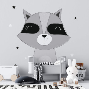 Tapeta dla dzieci - raccoon night , rodzaj - tapeta flizelinowa laminowana
