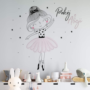 Tapeta dla dzieci - ballerina room , rodzaj - próbka tapety 50x50cm