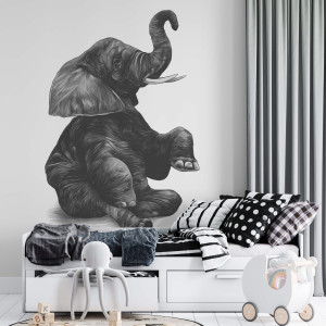 Tapeta dla dzieci - huge elephant , rodzaj - próbka tapety 50x50cm