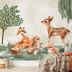 Tapeta dla dzieci - woods babies , rodzaj - tapeta flizelinowa