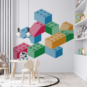 Tapeta 3d dla dzieci - toy bricks , rodzaj - tapeta flizelinowa laminowana