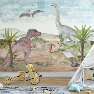 Tapeta dla dzieci - dino area , rodzaj - próbka tapety 50x50cm