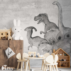 Tapeta dla dzieci - soft dinos , rodzaj - tapeta flizelinowa
