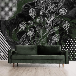 Tapeta na ścianę - eclectic flower , rodzaj - tapeta flizelinowa laminowana