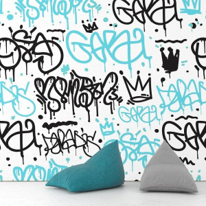 Art graffiti - tapeta ścienna , rodzaj - tapeta flizelinowa laminowana