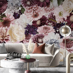 Tapeta na ścianę - flowered mural , rodzaj - tapeta flizelinowa laminowana