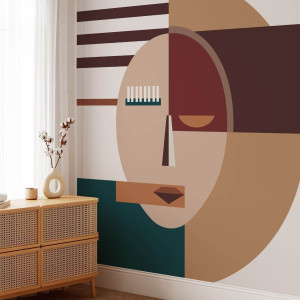 Tapeta na ścianę - modern art face , rodzaj - tapeta winylowa strukturalna