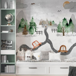 Tapeta dla dzieci - home sweet home road , rodzaj - tapeta flizelinowa laminowana
