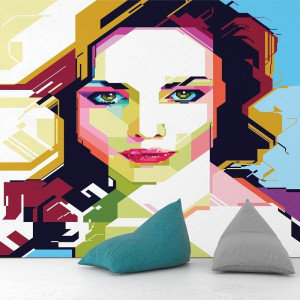 Geometric girl - tapeta ścienna , rodzaj - tapeta flizelinowa laminowana
