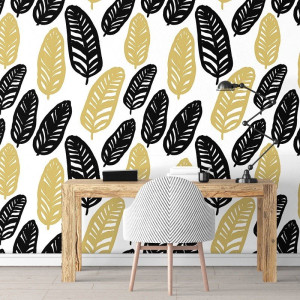 Golden leaf - tapeta na ścianę , rodzaj - próbka tapety 50x50cm