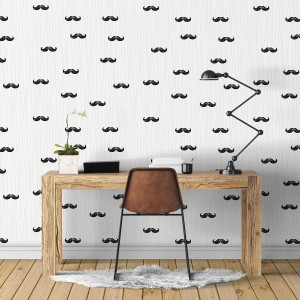 Moustache art - tapeta na ścianę , rodzaj - tapeta winylowa strukturalna
