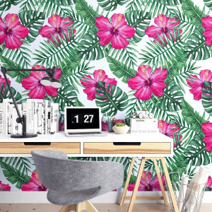 Pink jungle - tapeta na ścianę , rodzaj - tapeta winylowa strukturalna