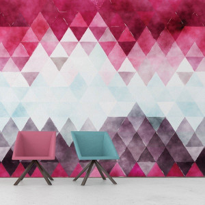 Pink triangle power - tapeta na ścianę , rodzaj - tapeta flizelinowa