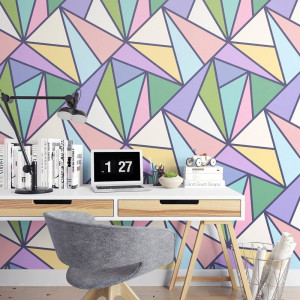 Triangle rainbow - tapeta na ścianę , rodzaj - tapeta flizelinowa laminowana