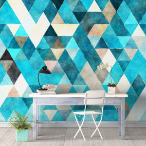 Turquoise - tapeta na ścianę , rodzaj - próbka tapety 50x50cm