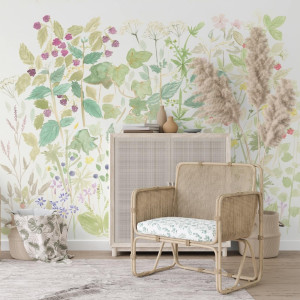 Tapeta na ścianę - boho herbs , rodzaj - tapeta flizelinowa