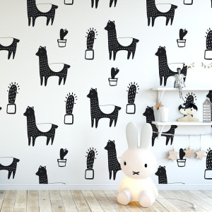Scandi lama - tapeta ścienna , rodzaj - próbka tapety 50x50cm