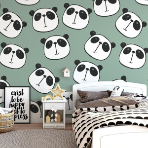 Scandinavian panda - tapeta ścienna , rodzaj - tapeta winylowa strukturalna