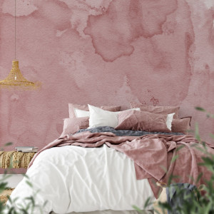Tapeta na ścianę - dirty pink watercolor , rodzaj - tapeta flizelinowa laminowana