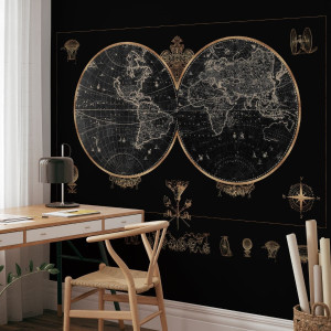 Tapeta na ścianę - golden world map , rodzaj - próbka tapety 50x50cm