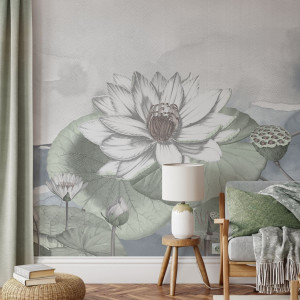 Tapeta na ścianę - water lily art , rodzaj - próbka tapety 50x50cm