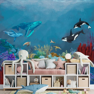 Tapeta na ścianę - realistic underwater , rodzaj - tapeta flizelinowa laminowana