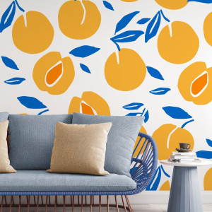 Tapeta na ścianę - retro peach , rodzaj - tapeta winylowa strukturalna