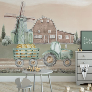 Tapeta na ścianę - tractor farm , rodzaj - tapeta flizelinowa laminowana