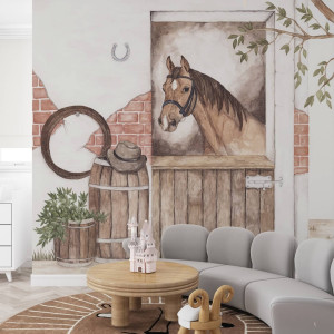 Tapeta na ścianę - village horse , rodzaj - tapeta flizelinowa