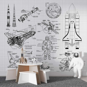 Tapeta na ścianę - astronomy knowledge , rodzaj - tapeta winylowa strukturalna