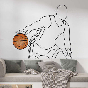 Tapeta na ścianę - basketball line art , rodzaj - próbka tapety 50x50cm