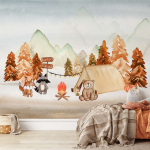 Tapeta na ścianę - campfire friends , rodzaj - tapeta flizelinowa laminowana