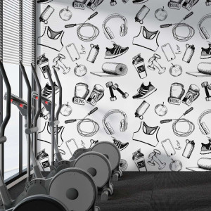 Tapeta na ścianę - fitness art , rodzaj - tapeta flizelinowa