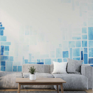 Tapeta na ścianę - blue blocks , rodzaj - tapeta flizelinowa