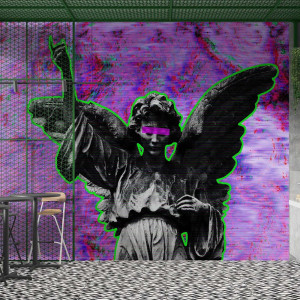 Tapeta na ścianę - glitch angel , rodzaj - tapeta flizelinowa laminowana